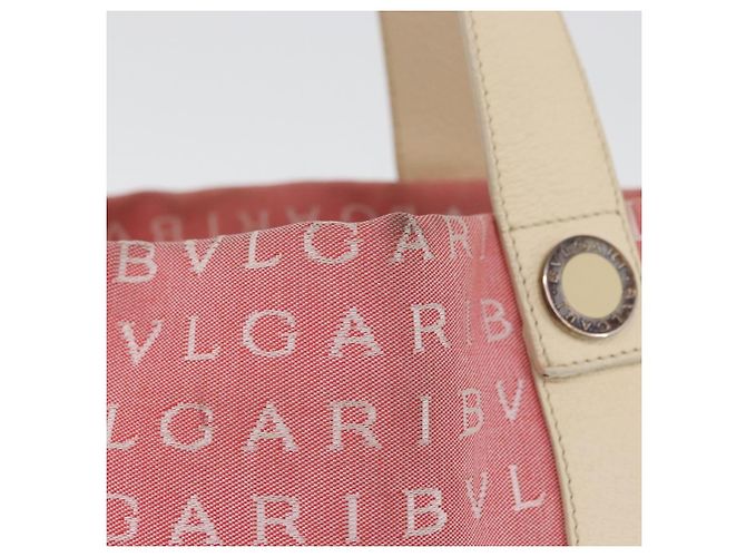 Bulgari Borsa BVLGARI Logo Mania in tela Rosa Argento Auth BSZ642 - vista 4