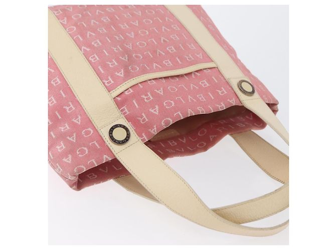 Bulgari Borsa BVLGARI Logo Mania in tela Rosa Argento Auth BSZ642 - vista 8