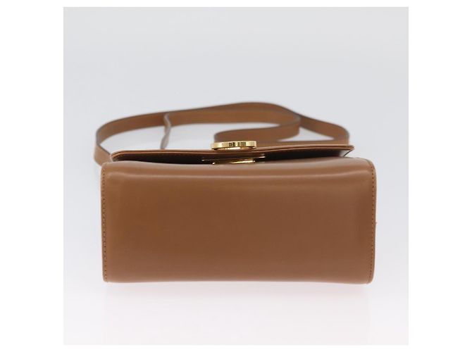 Borsa a Spalla Salvatore Ferragamo Gancini in Pelle Beige Oro Auth BSZ647 - vista 10
