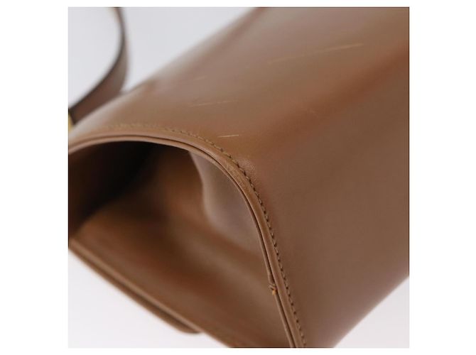 Borsa a Spalla Salvatore Ferragamo Gancini in Pelle Beige Oro Auth BSZ647 - vista 13