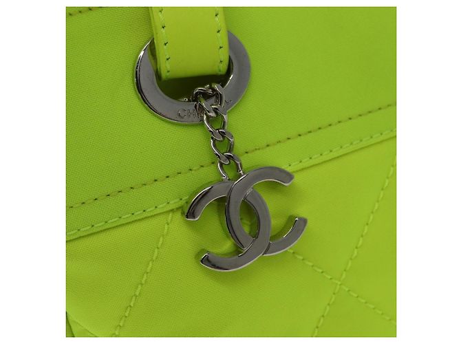 CHANEL Paris Biarritz Tote PM Tragetasche Canvas Grün Neon Grün CC Authentisch BSZ633 - Ansicht 14