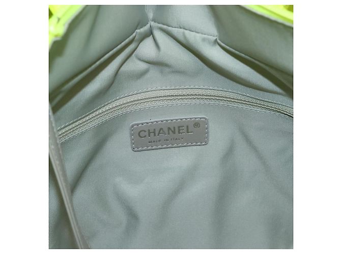 CHANEL Paris Biarritz Tote PM Tragetasche Canvas Grün Neon Grün CC Authentisch BSZ633 - Ansicht 16