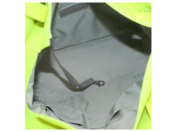 CHANEL Paris Biarritz Tote PM Tragetasche Canvas Grün Neon Grün CC Authentisch BSZ633 - Ansicht 17