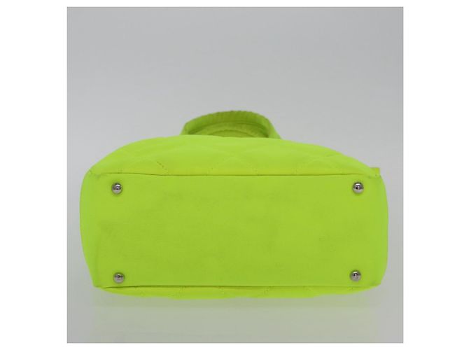 CHANEL Paris Biarritz Tote PM Tragetasche Canvas Grün Neon Grün CC Authentisch BSZ633 - Ansicht 9