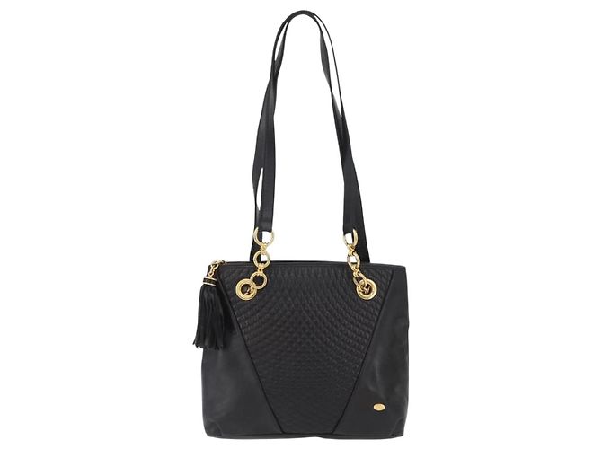 Borsa a Spalla BALLY in Pelle Nera e Oro Auth BSZ651 Nero D'oro - vista 2