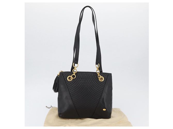 Borsa a Spalla BALLY in Pelle Nera e Oro Auth BSZ651 Nero D'oro - vista 24