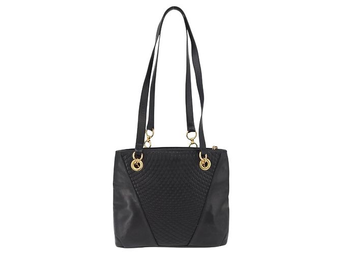 Borsa a Spalla BALLY in Pelle Nera e Oro Auth BSZ651 Nero D'oro - vista 3