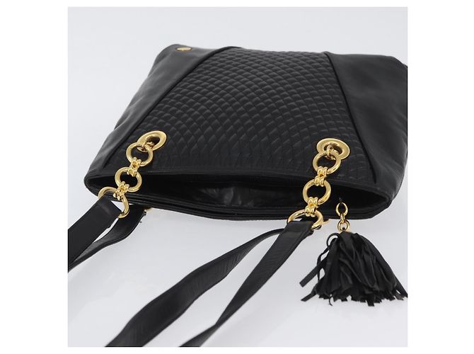Borsa a Spalla BALLY in Pelle Nera e Oro Auth BSZ651 Nero D'oro - vista 6