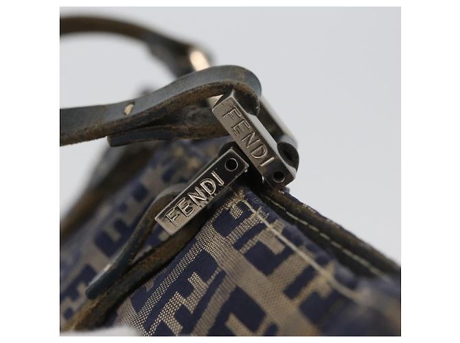 Borsa a mano FENDI Zucchino Canvas Navy Silver Auth BSZ657 Argento Blu navy - vista 14