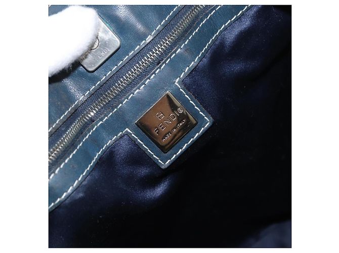 Borsa a mano FENDI Zucchino Canvas Navy Silver Auth BSZ657 Argento Blu navy - vista 15