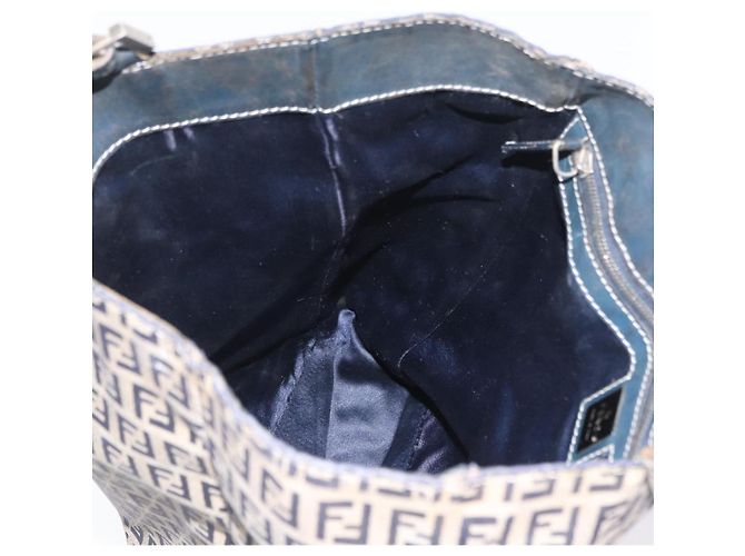 Borsa a mano FENDI Zucchino Canvas Navy Silver Auth BSZ657 Argento Blu navy - vista 18