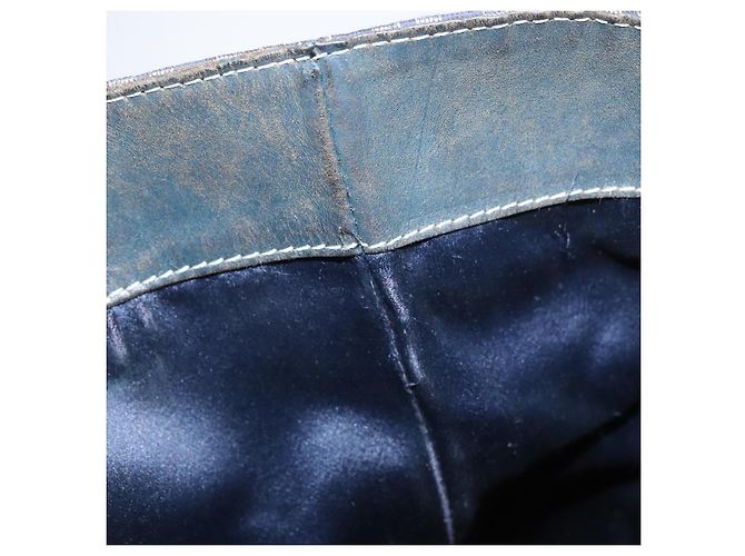 Borsa a mano FENDI Zucchino Canvas Navy Silver Auth BSZ657 Argento Blu navy - vista 19