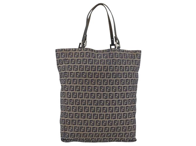 Borsa a mano FENDI Zucchino Canvas Navy Silver Auth BSZ657 Argento Blu navy - vista 2