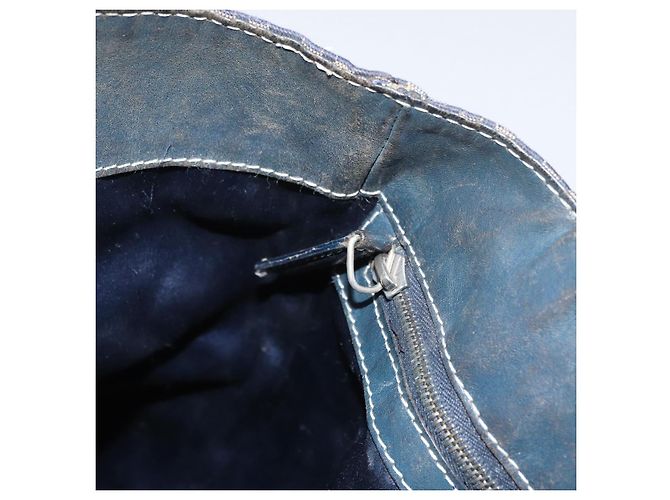 Borsa a mano FENDI Zucchino Canvas Navy Silver Auth BSZ657 Argento Blu navy - vista 20