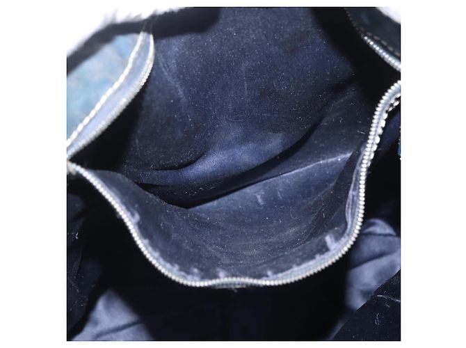 Borsa a mano FENDI Zucchino Canvas Navy Silver Auth BSZ657 Argento Blu navy - vista 21