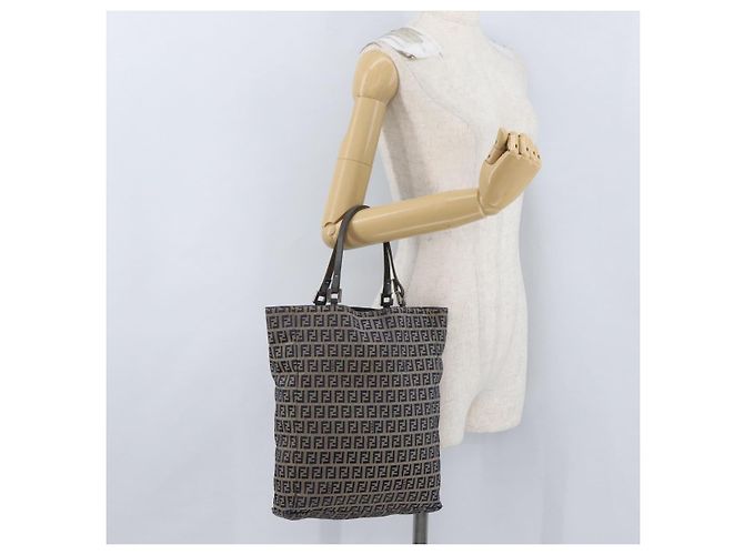 Borsa a mano FENDI Zucchino Canvas Navy Silver Auth BSZ657 Argento Blu navy - vista 23