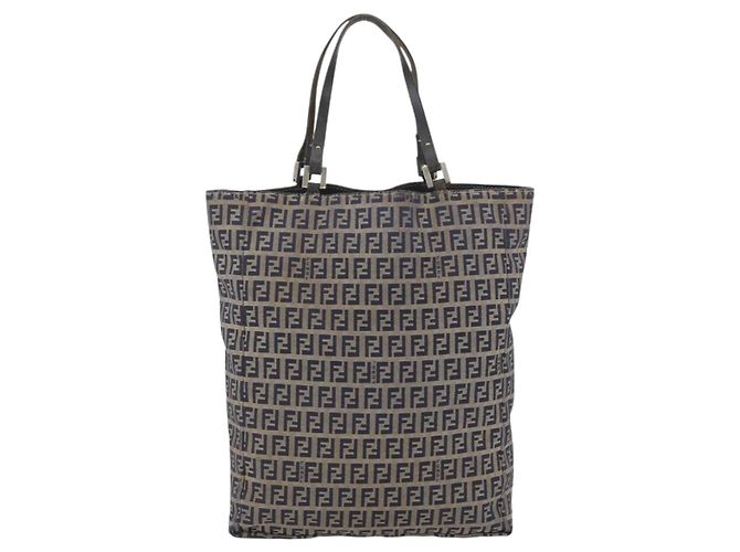 Borsa a mano FENDI Zucchino Canvas Navy Silver Auth BSZ657 Argento Blu navy - vista 3