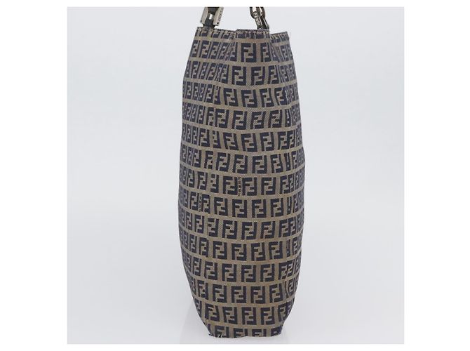 Borsa a mano FENDI Zucchino Canvas Navy Silver Auth BSZ657 Argento Blu navy - vista 4