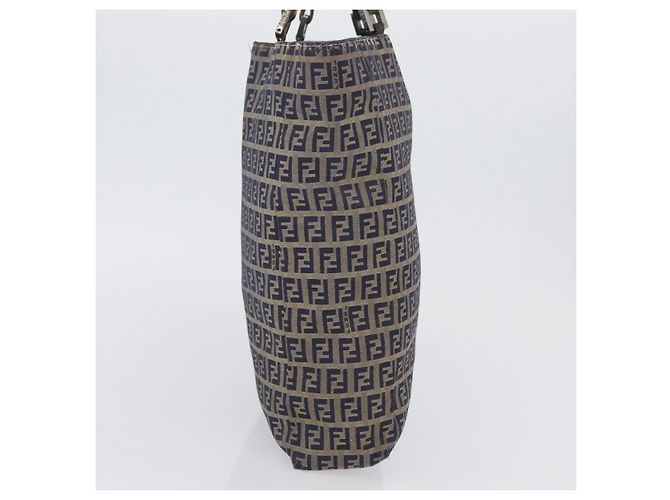 Borsa a mano FENDI Zucchino Canvas Navy Silver Auth BSZ657 Argento Blu navy - vista 5