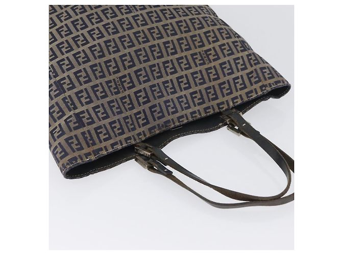 Borsa a mano FENDI Zucchino Canvas Navy Silver Auth BSZ657 Argento Blu navy - vista 6