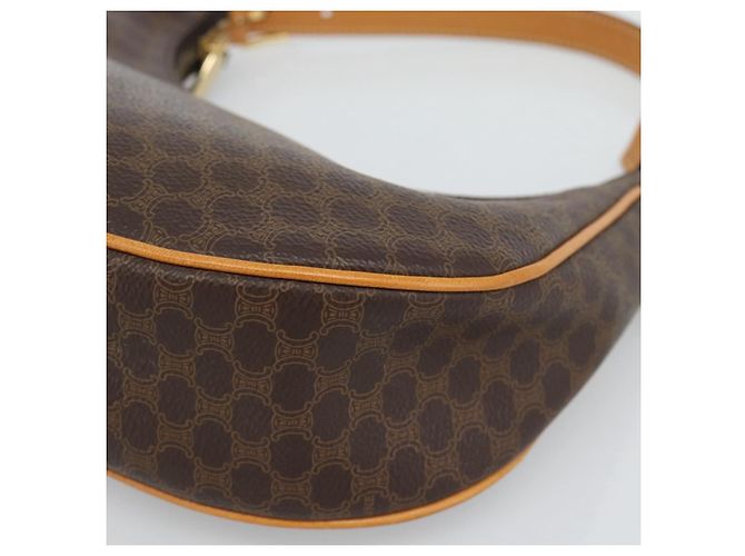 Céline Borsa CELINE Macadam Canvas PVC Pelle Marrone Oro Auth 187973V D'oro - vista 10
