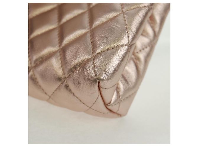 CHANEL Matelasse Pouch Lamb Skin Pink Silver CC Auth 166350SAM Argento Rosa - vista 11