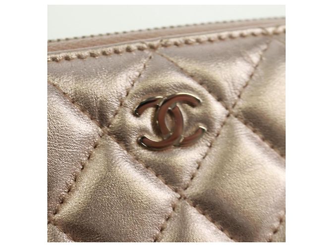 CHANEL Matelasse Pouch Lamb Skin Pink Silver CC Auth 166350SAM Argento Rosa - vista 12
