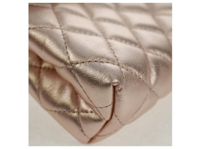 CHANEL Matelasse Pouch Lamb Skin Pink Silver CC Auth 166350SAM Argento Rosa - vista 8