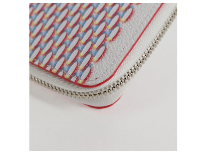 LOUIS VUITTON Damier Spray Zippy Wallet Vertical White M81403 LV Auth 126654SM Bianco - vista 14