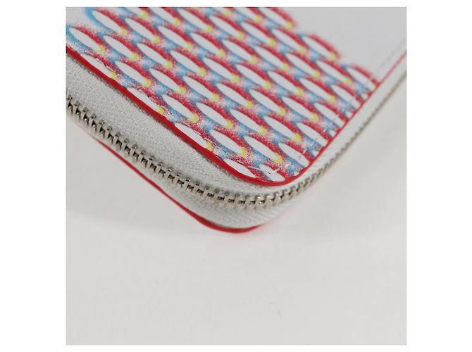 LOUIS VUITTON Damier Spray Zippy Wallet Vertical White M81403 LV Auth 126654SM Bianco - vista 15