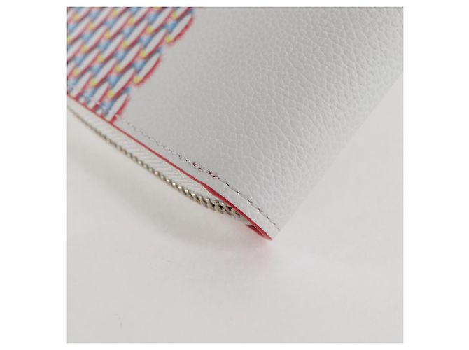 LOUIS VUITTON Damier Spray Zippy Wallet Vertical White M81403 LV Auth 126654SM Bianco - vista 16