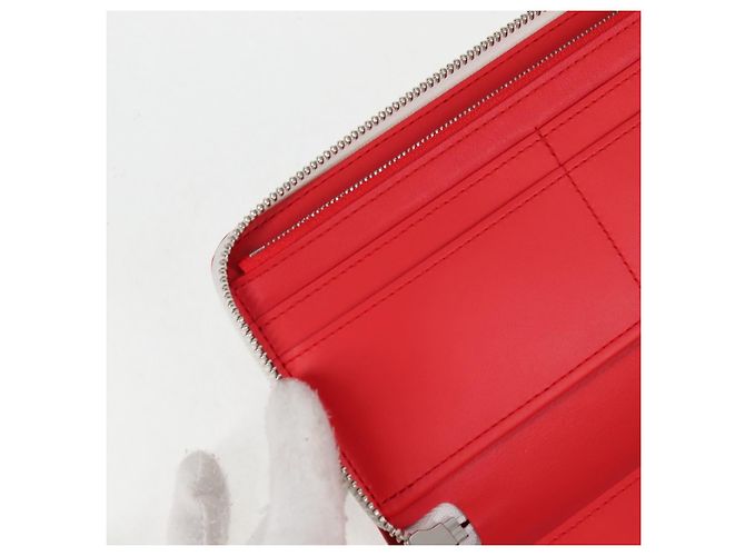 LOUIS VUITTON Damier Spray Zippy Wallet Vertical White M81403 LV Auth 126654SM Bianco - vista 17