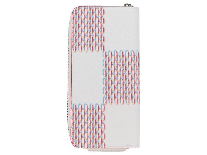 LOUIS VUITTON Damier Spray Zippy Wallet Vertical White M81403 LV Auth 126654SM Bianco - vista 2