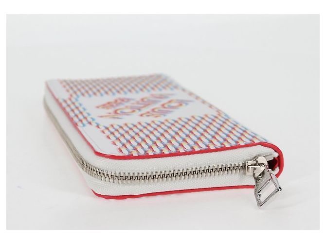 LOUIS VUITTON Damier Spray Zippy Wallet Vertical White M81403 LV Auth 126654SM Bianco - vista 5