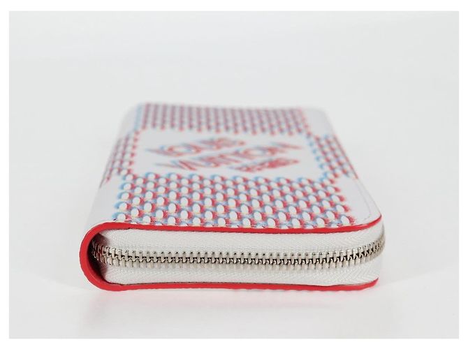 LOUIS VUITTON Damier Spray Zippy Wallet Vertical White M81403 LV Auth 126654SM Bianco - vista 6