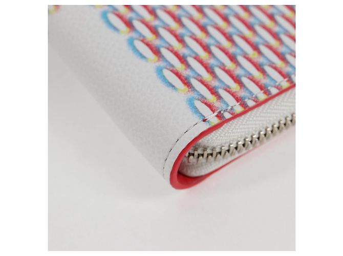 LOUIS VUITTON Damier Spray Zippy Wallet Vertical White M81403 LV Auth 126654SM Bianco - vista 7