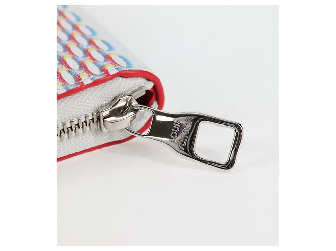LOUIS VUITTON Damier Spray Zippy Wallet Vertical White M81403 LV Auth 126654SM Bianco - vista 8
