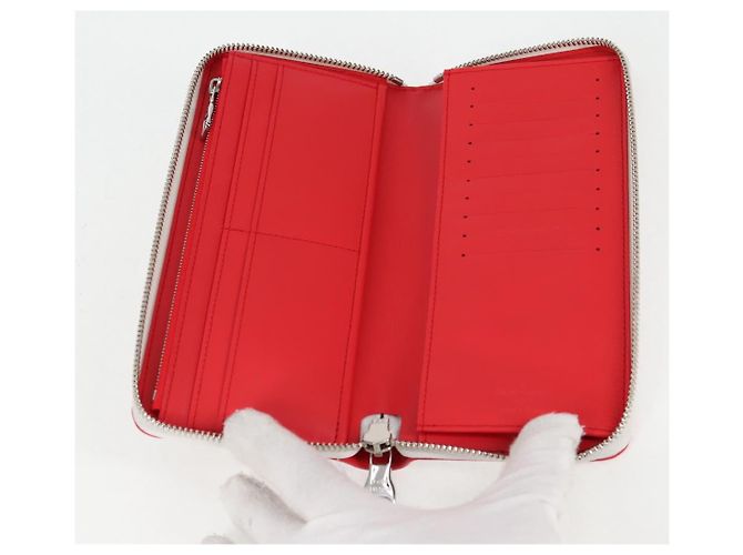 LOUIS VUITTON Damier Spray Zippy Wallet Vertical White M81403 LV Auth 126654SM Bianco - vista 9