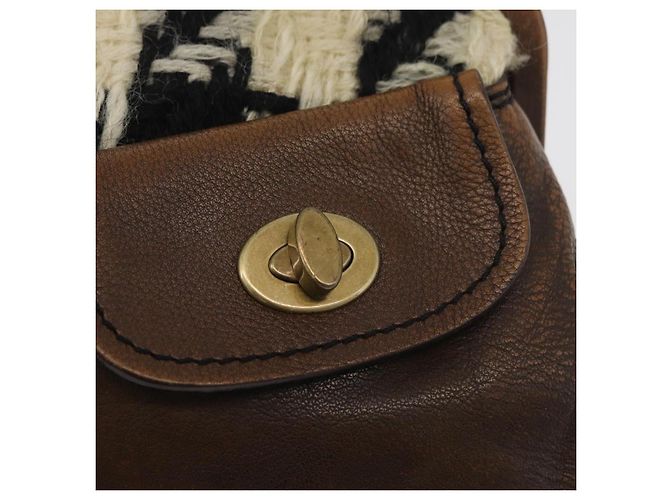 Borsa Miu Miu in pelle marrone argento Auth 179018V - vista 15