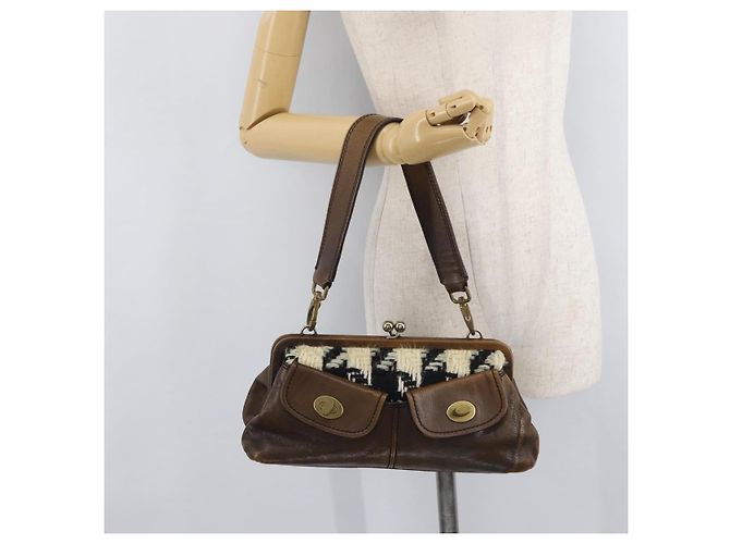 Borsa Miu Miu in pelle marrone argento Auth 179018V - vista 25