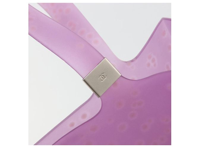 CHANEL Tote Bag Gummi Lila CC Authentisch 183664 - Ansicht 14