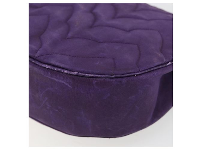 Borsa a Spalla CHANEL con Catena Satin Viola Oro CC Auth 185314 D'oro Porpora - vista 13