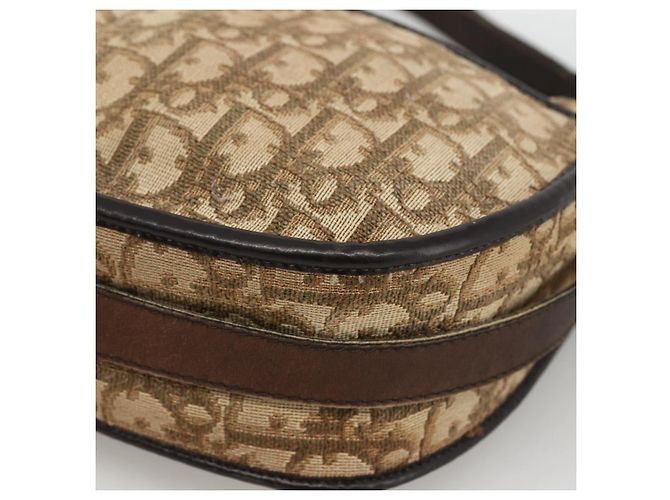 Borsa a tracolla Christian Dior Trotter Canvas Beige Oro Autentica LNZ423 - vista 10