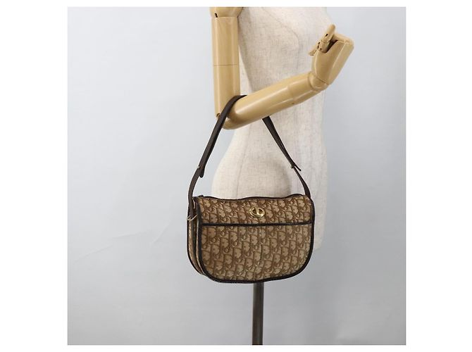Borsa a tracolla Christian Dior Trotter Canvas Beige Oro Autentica LNZ423 - vista 21