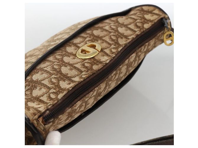 Borsa a tracolla Christian Dior Trotter Canvas Beige Oro Autentica LNZ423 - vista 6
