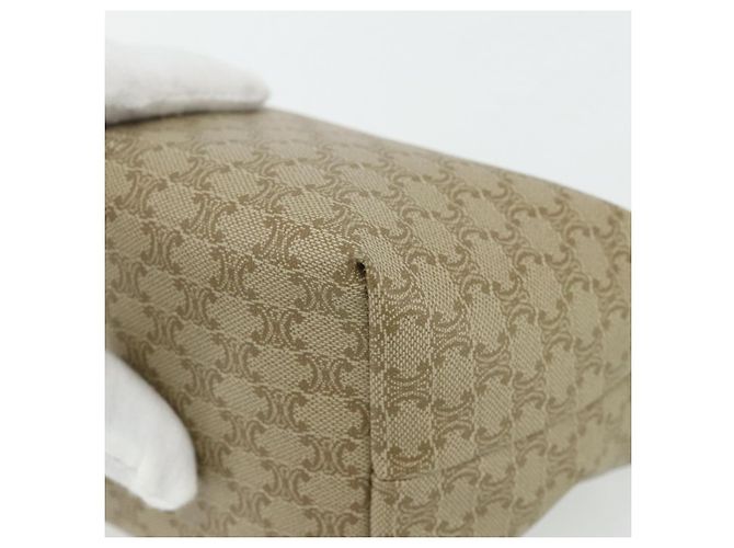 Céline Pochette CELINE Macadam Canvas PVC Beige Oro Auth 176668A D'oro - vista 11