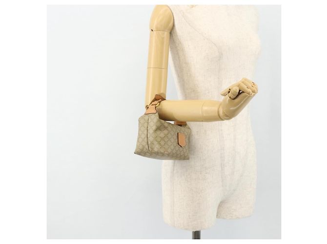 Céline Pochette CELINE Macadam Canvas PVC Beige Oro Auth 176668A D'oro - vista 18