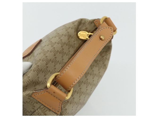Céline Pochette CELINE Macadam Canvas PVC Beige Oro Auth 176668A D'oro - vista 6
