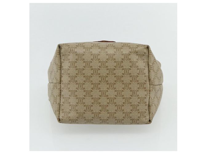 Céline Pochette CELINE Macadam Canvas PVC Beige Oro Auth 176668A D'oro - vista 8