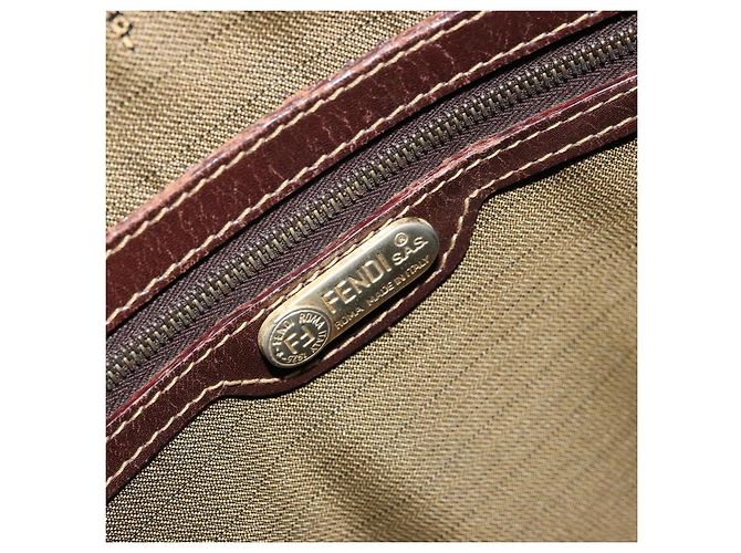Borsa a Mano FENDI Zucca Canvas Nero Marrone Auth 177879 - vista 18